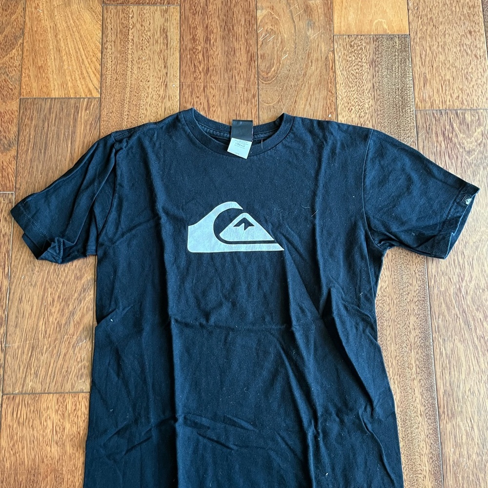 Quiksilver Black Tee with Silver Logo